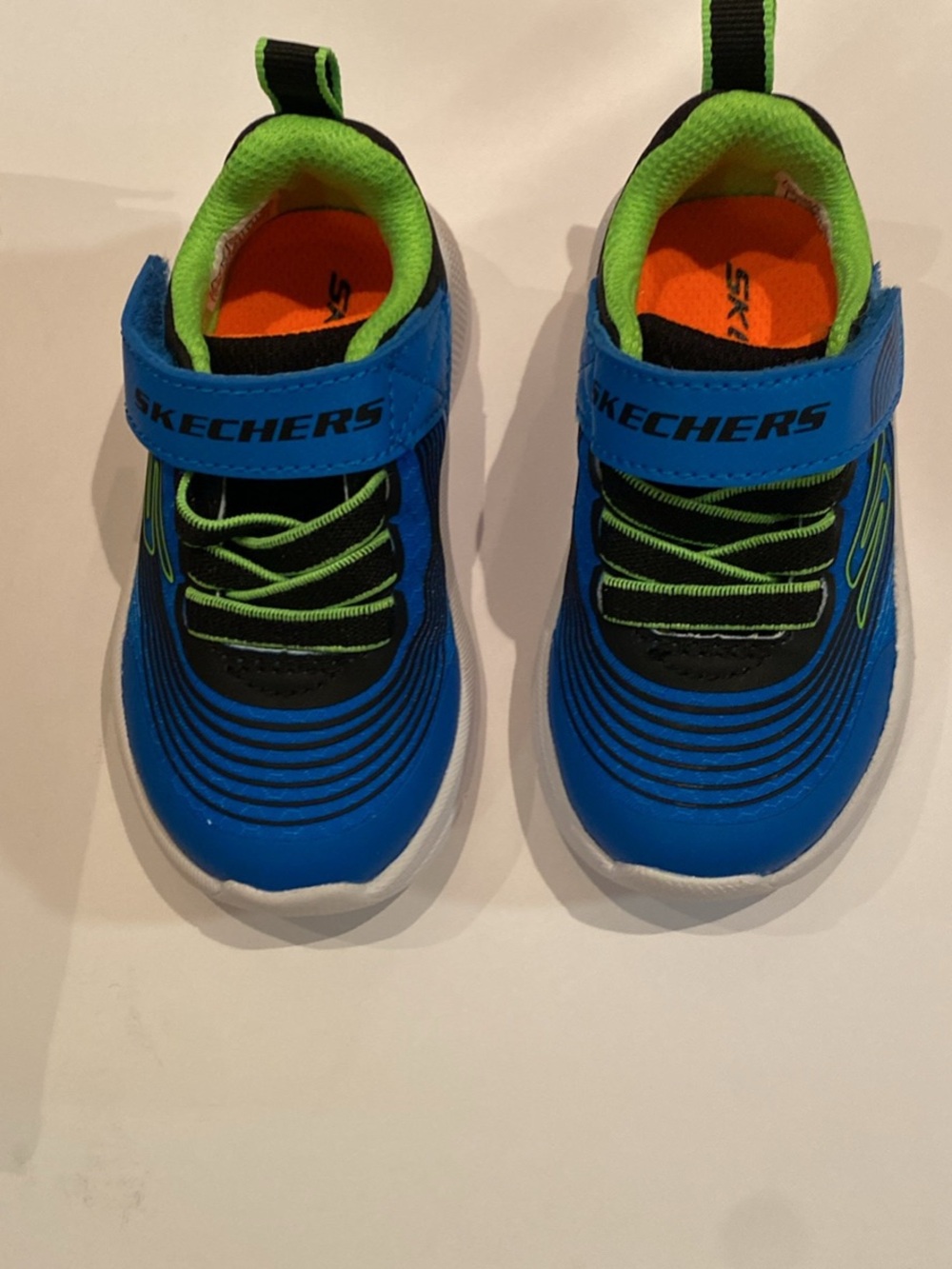 Skechers Kids Blue Sneakers with Green Accents